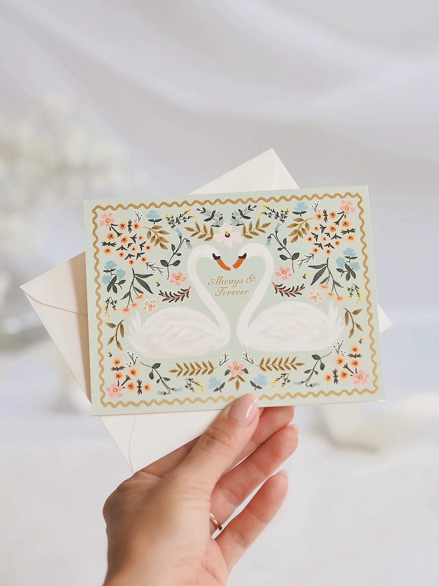 Always & Forever Swans Wedding Card - The Cross Decor & Design