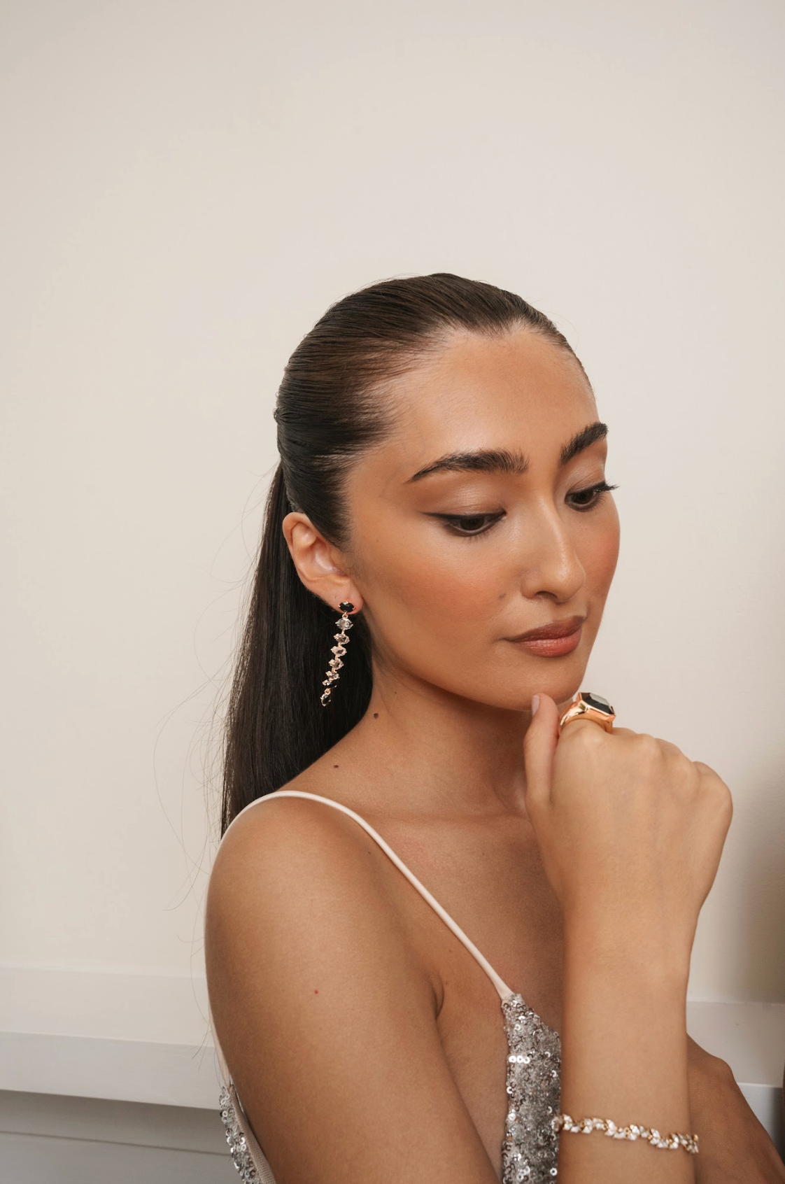 Celestine Drops | Gold/Jet