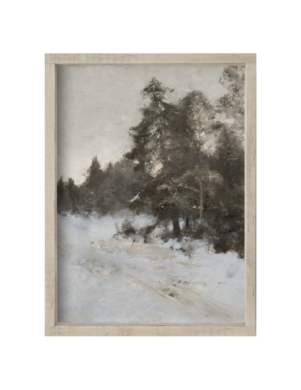 Vintage Snowy Forest Framed Print