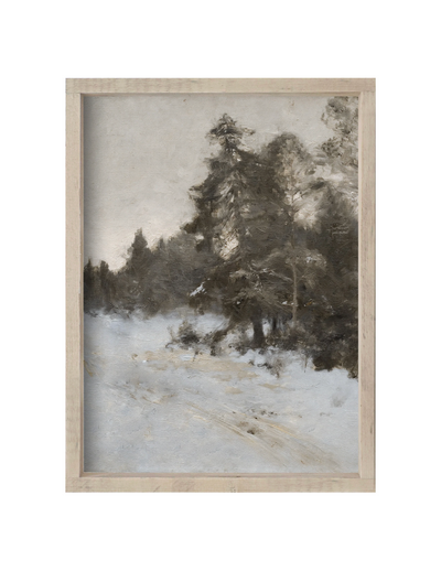 Vintage Snowy Forest Framed Print
