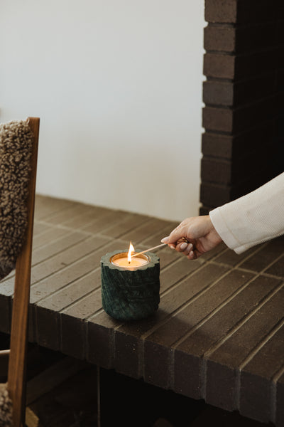 Emerald Green Marble Roped Refillable Vessel