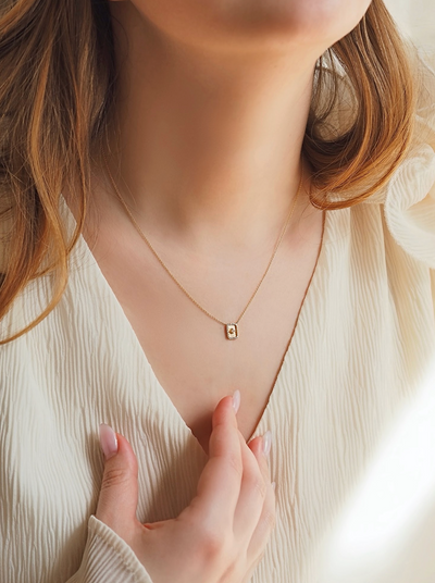 Mirror Diamond Necklace | 14K Gold - The Cross Decor & Design