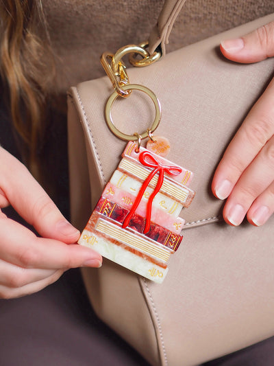 Bookstack Bag Charm