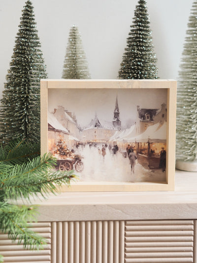 Vintage Christmas Market Framed Print 8.5"x7" - The Cross Decor & Design