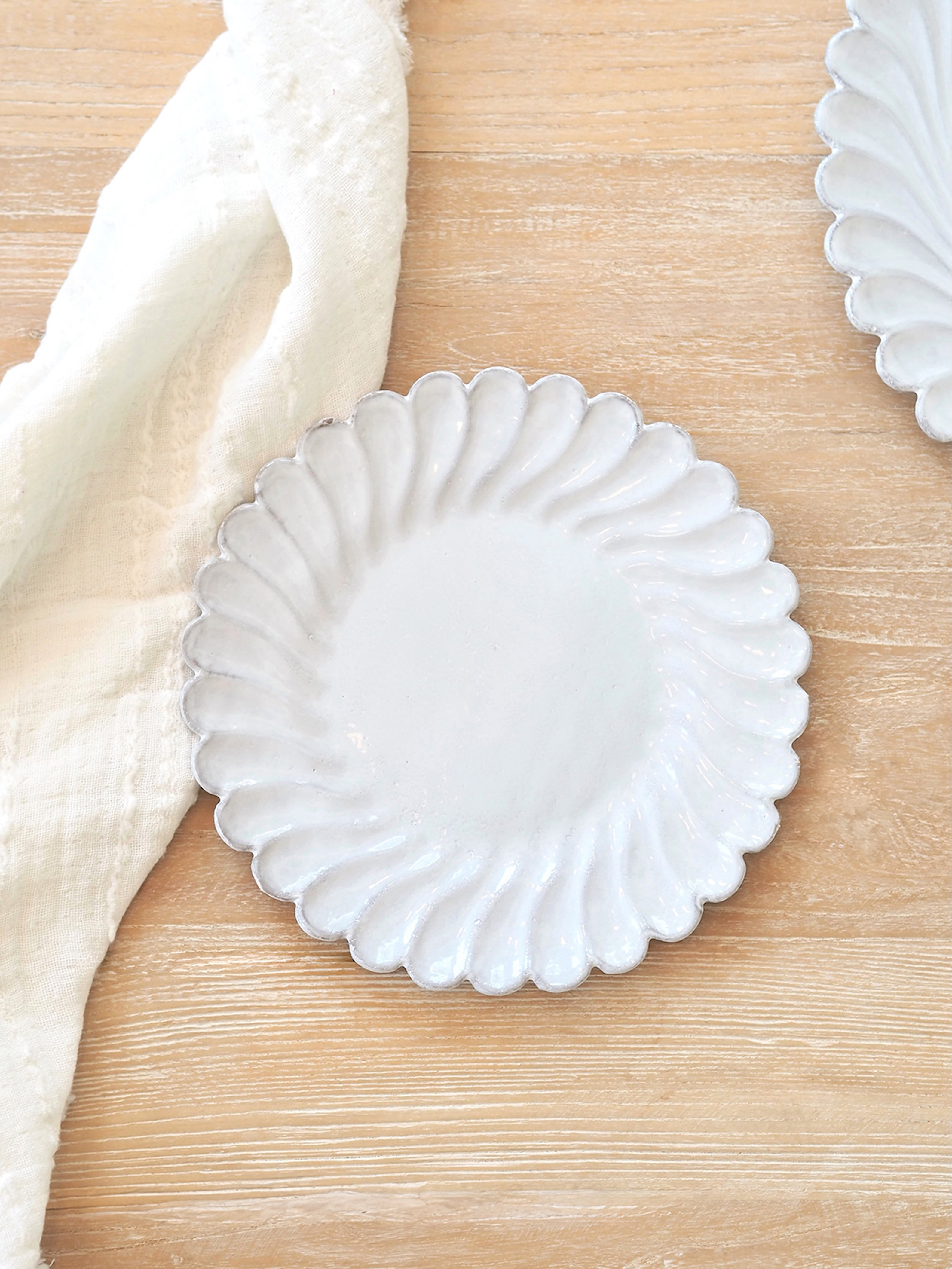 Astier de Villatte | Peggy Scalloped Edge Plates | The Cross Decor