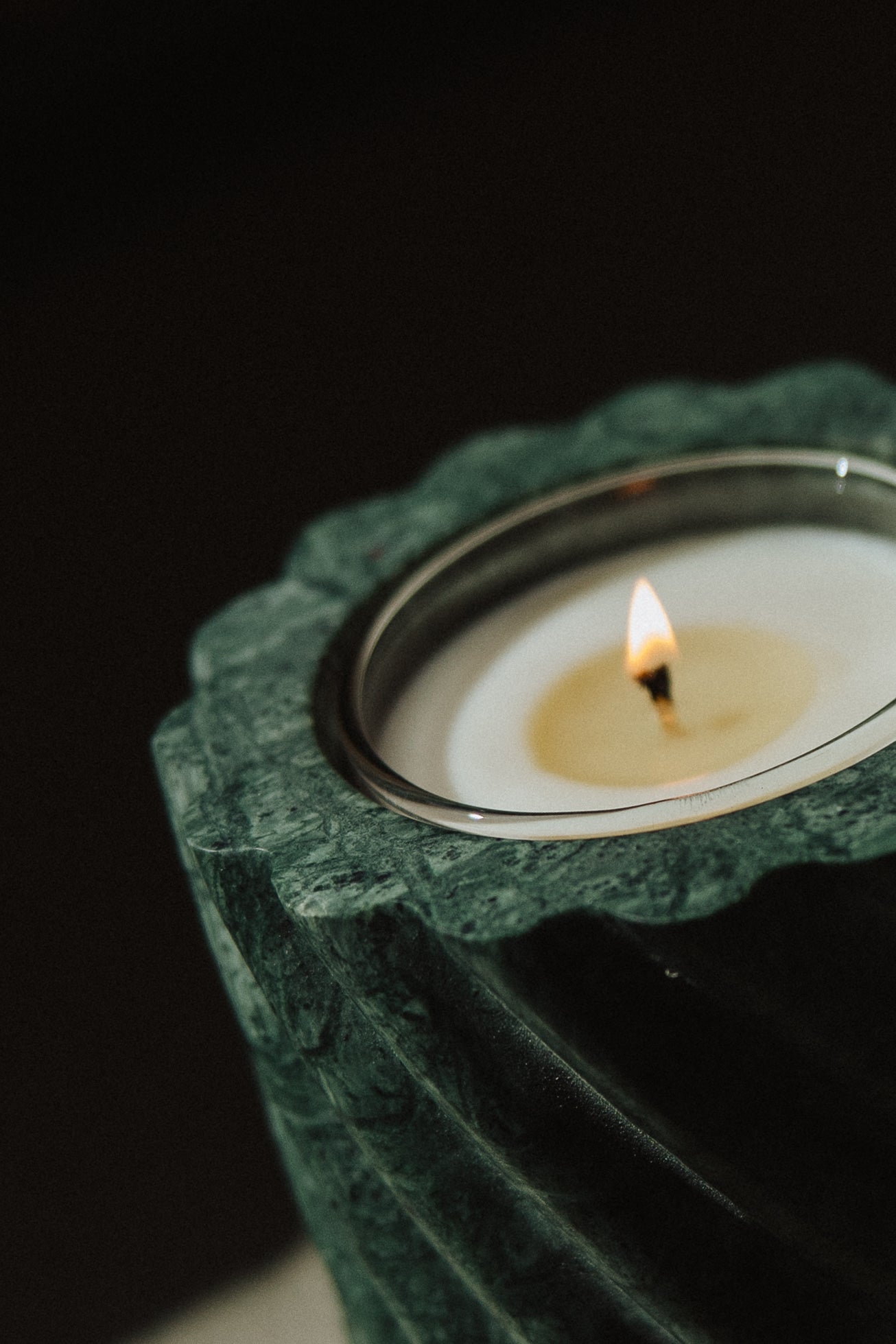 Emerald Green Marble Roped Refillable Vessel