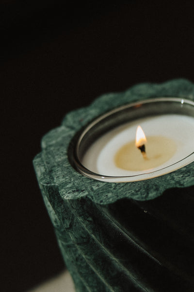 Emerald Green Marble Roped Refillable Vessel