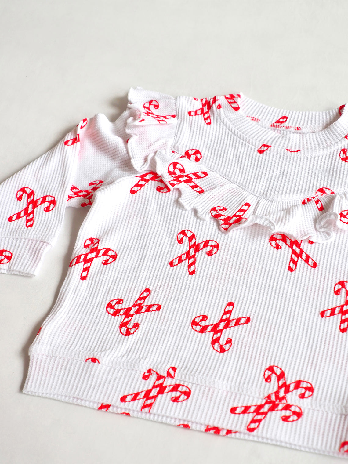 Candy Canes V-Ruffle Top