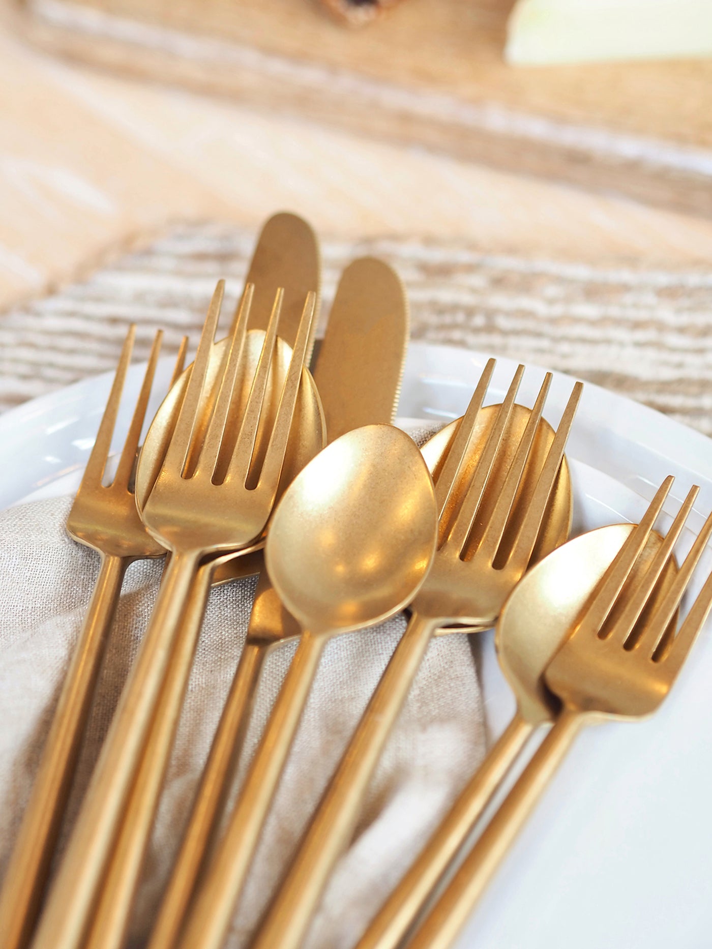 Tides Gold Cutlery - The Cross Decor & Design