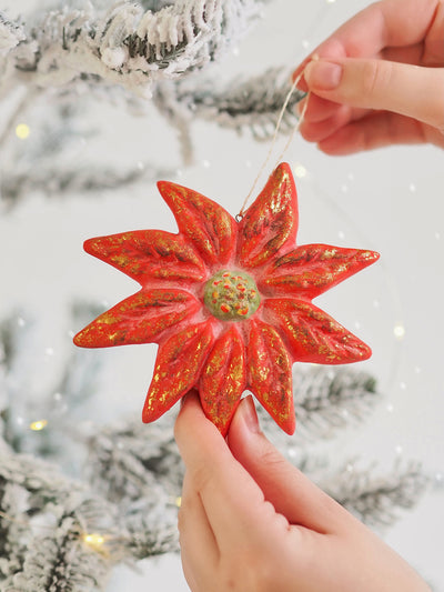 Vintage Poinsettia Ornaments - The Cross Decor & Design