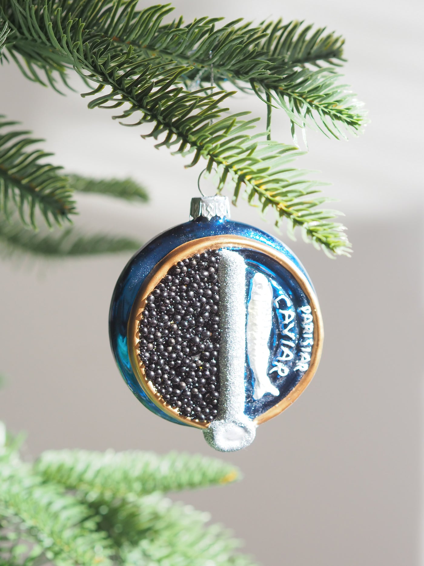 Blue Tin Caviar Ornament
