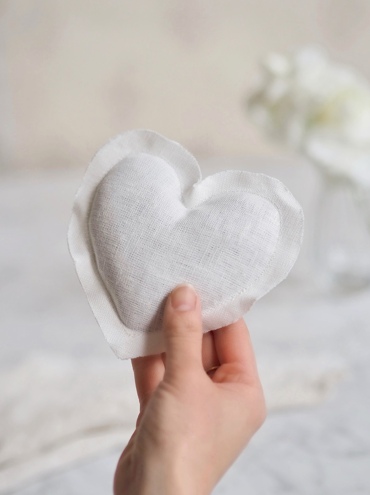 Lavender Linen Heart Sachets - The Cross Decor & Design