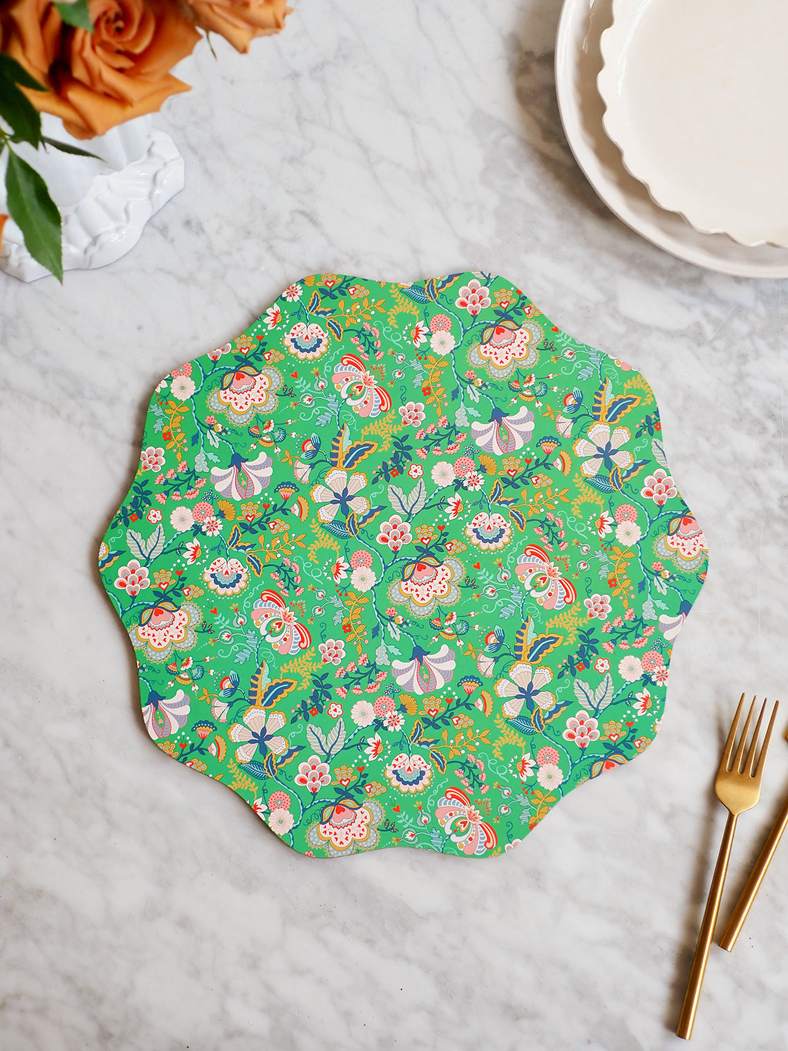 Liberty Winter Placemat | Green floral