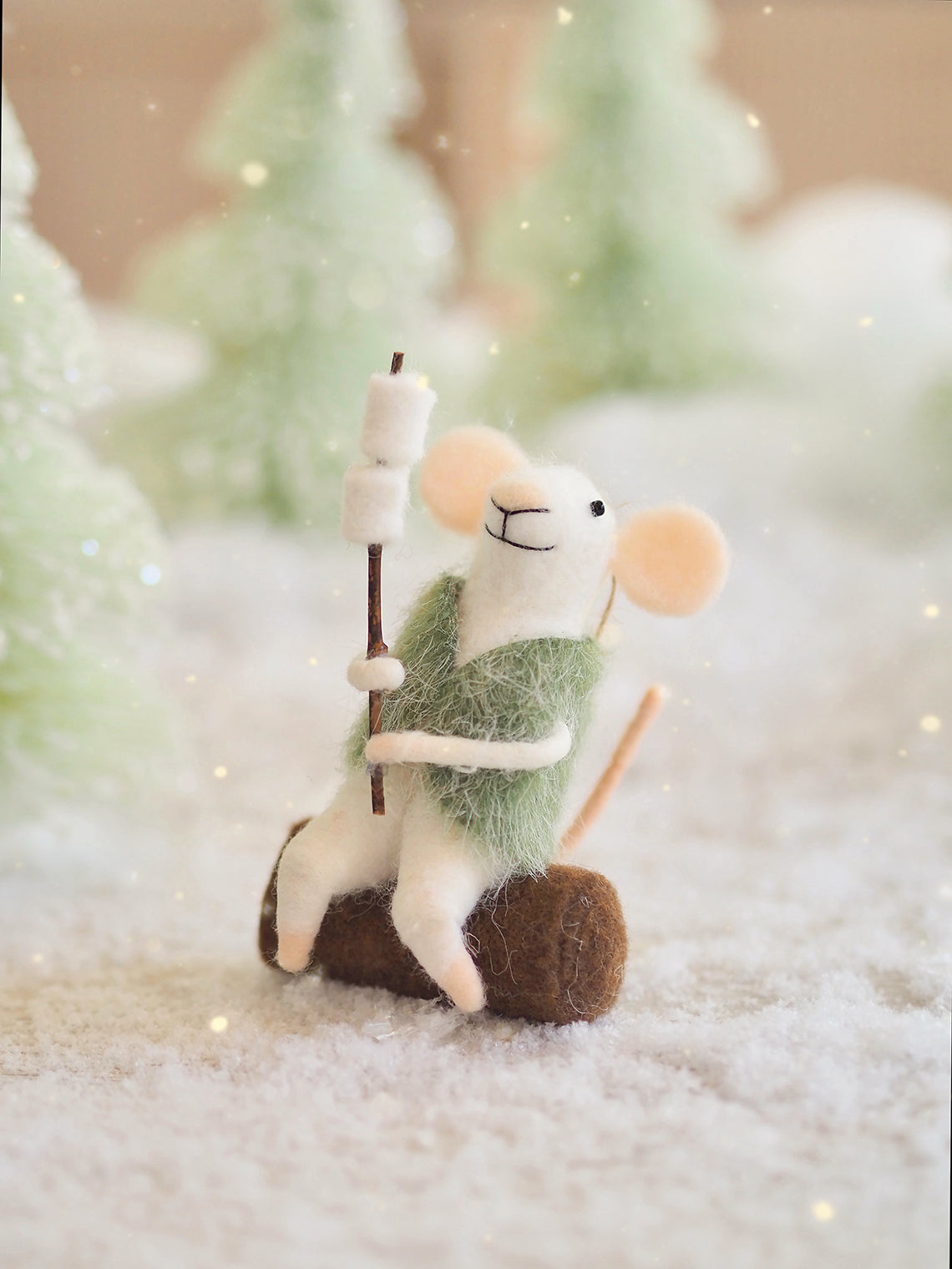 Roasting Marshmallows Mouse Ornament