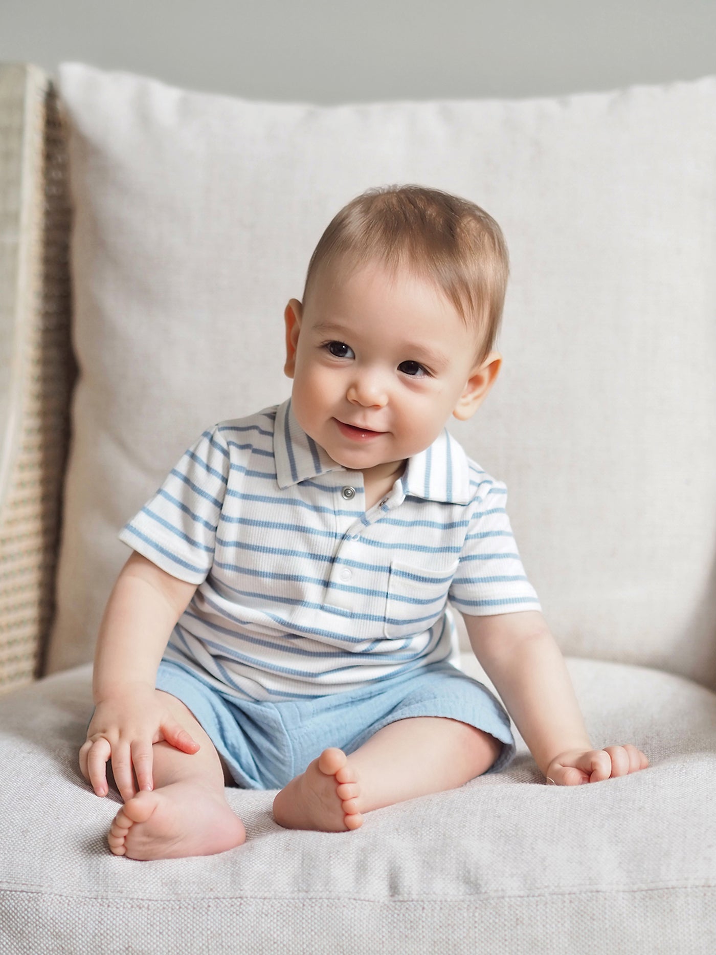 Dusty Blue Polo Shirt And Short - The Cross Decor & Design