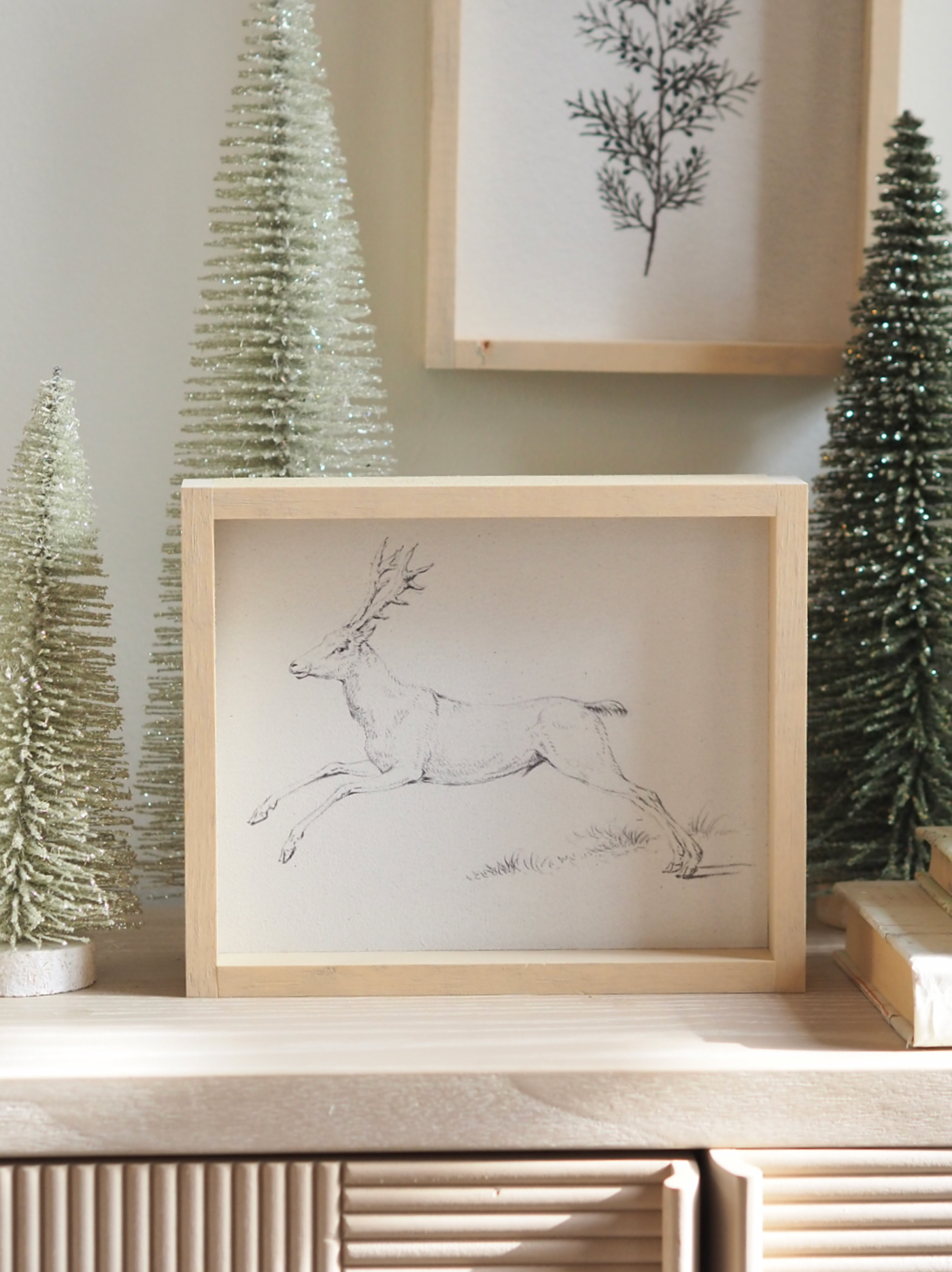 Reindeer Sketch Framed Print