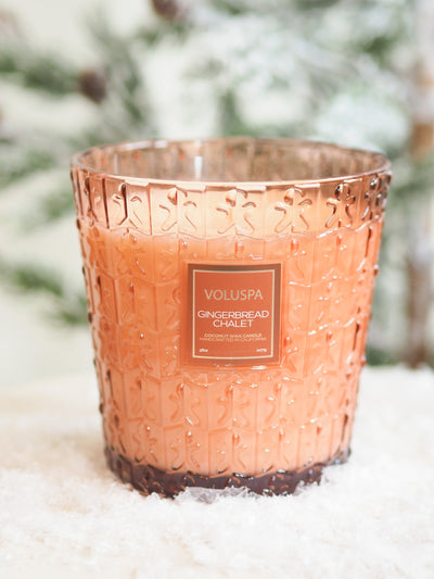 Gingerbread Chalet 3 Wick Hearth Candle