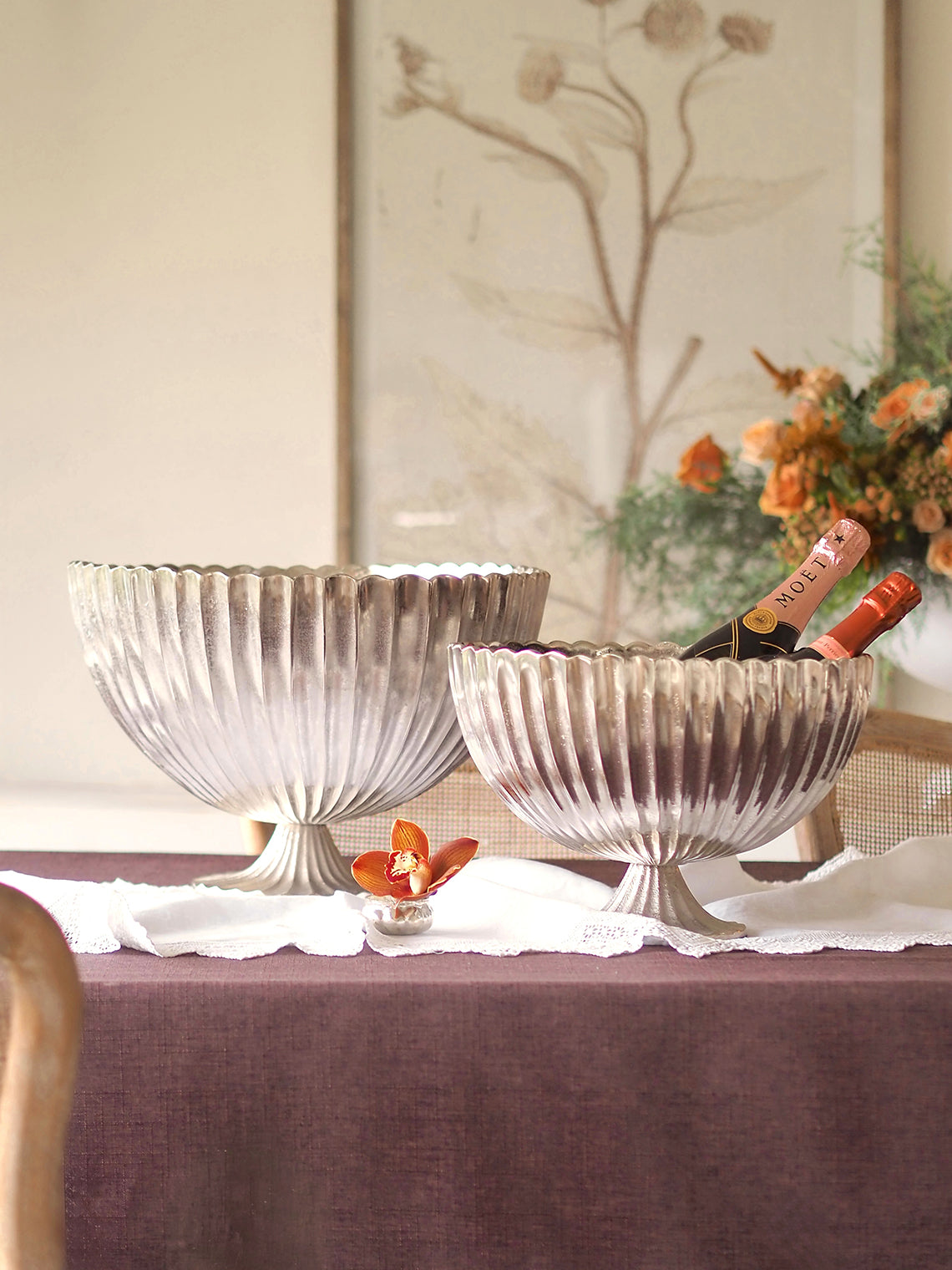 Fluted Pedestal Bowl