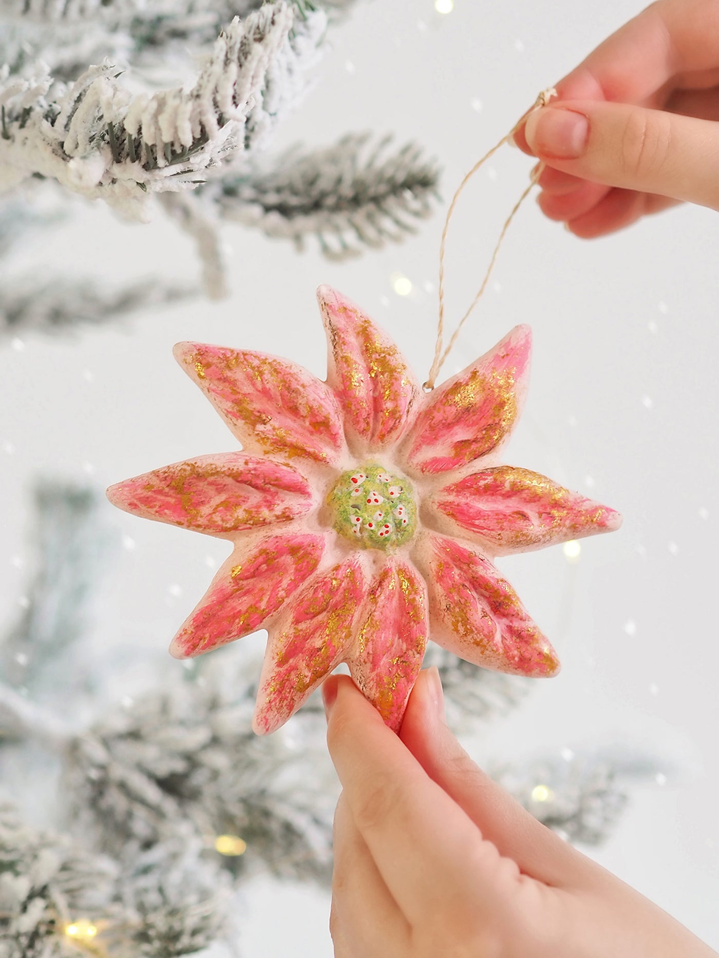 Vintage Poinsettia Ornaments - The Cross Decor & Design