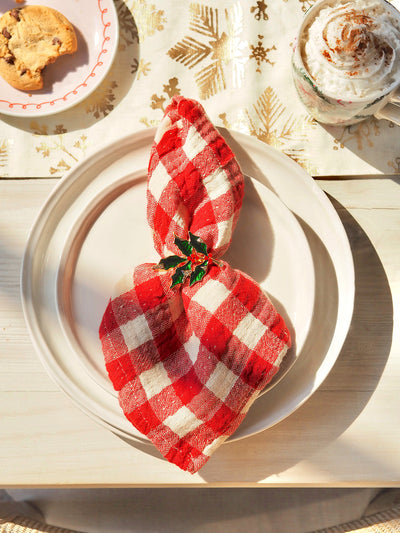 Ruby Red Gingham Napkin