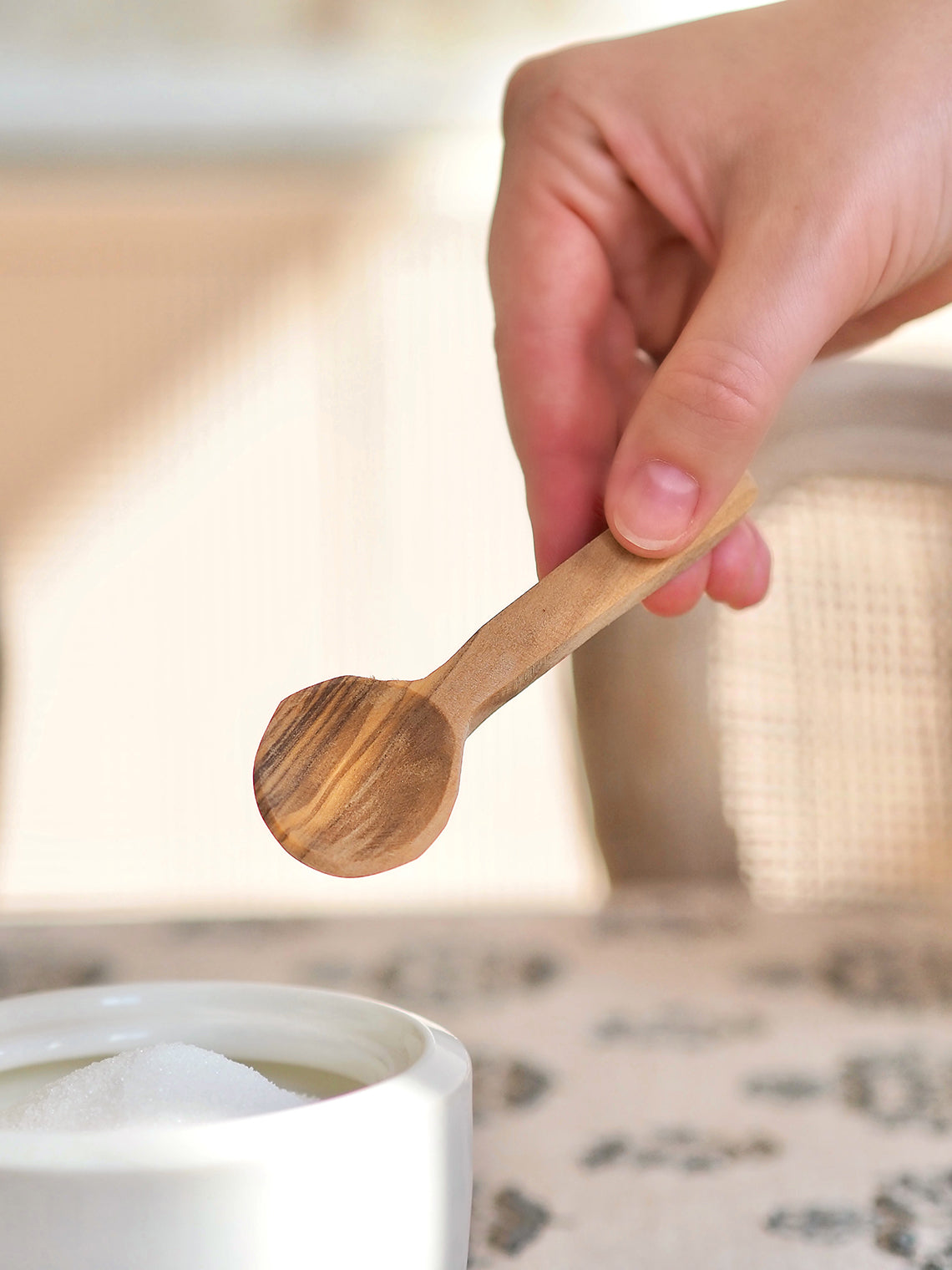 Olive Wood Sugar Spoon - The Cross Decor & Design