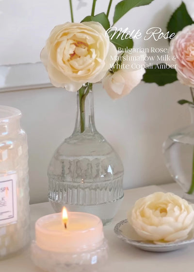 Milk Rose Glass Jar Candle | Large