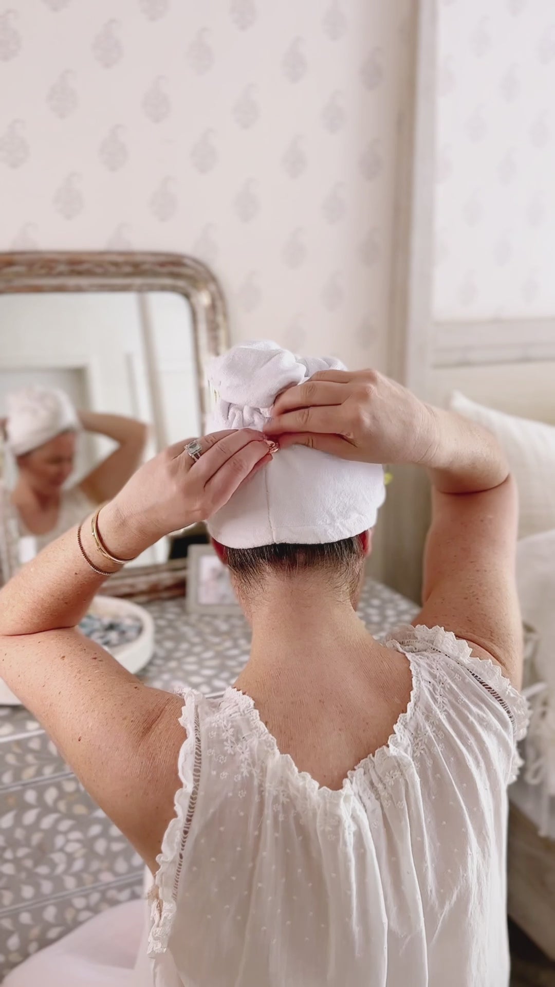 White Microfiber Hair Towel