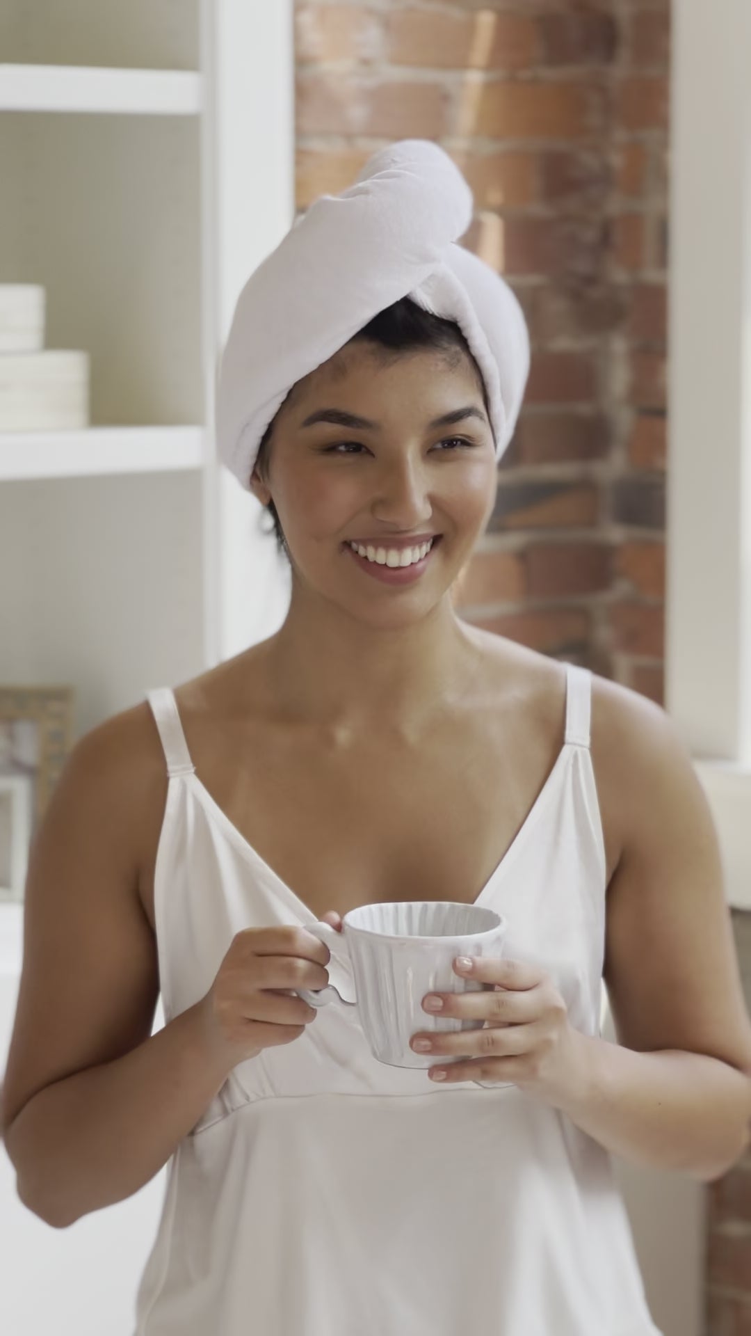 White Microfiber Hair Towel