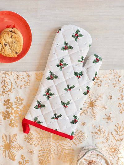 Vintage Holly Oven Mitt