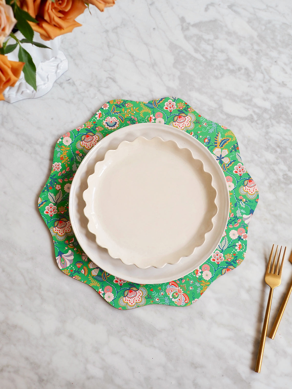 Liberty Winter Placemat | Green floral