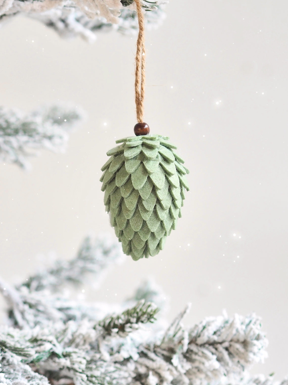 Felt Green Pinecone Ornament