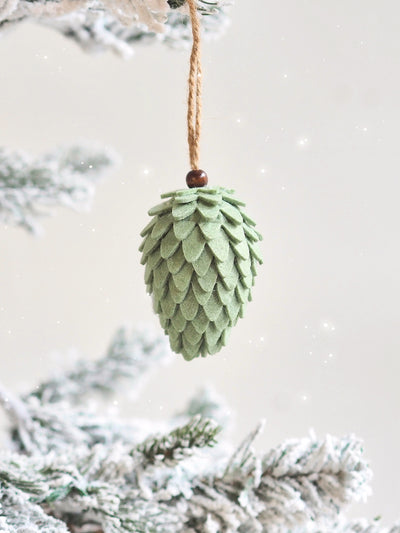 Felt Green Pinecone Ornament