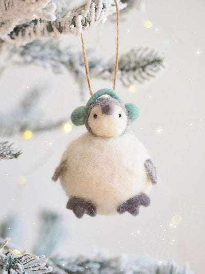 Penguin in Snowball Ornament