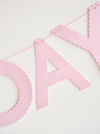 Pink Scallop Happy Birthday Garland - The Cross Decor & Design