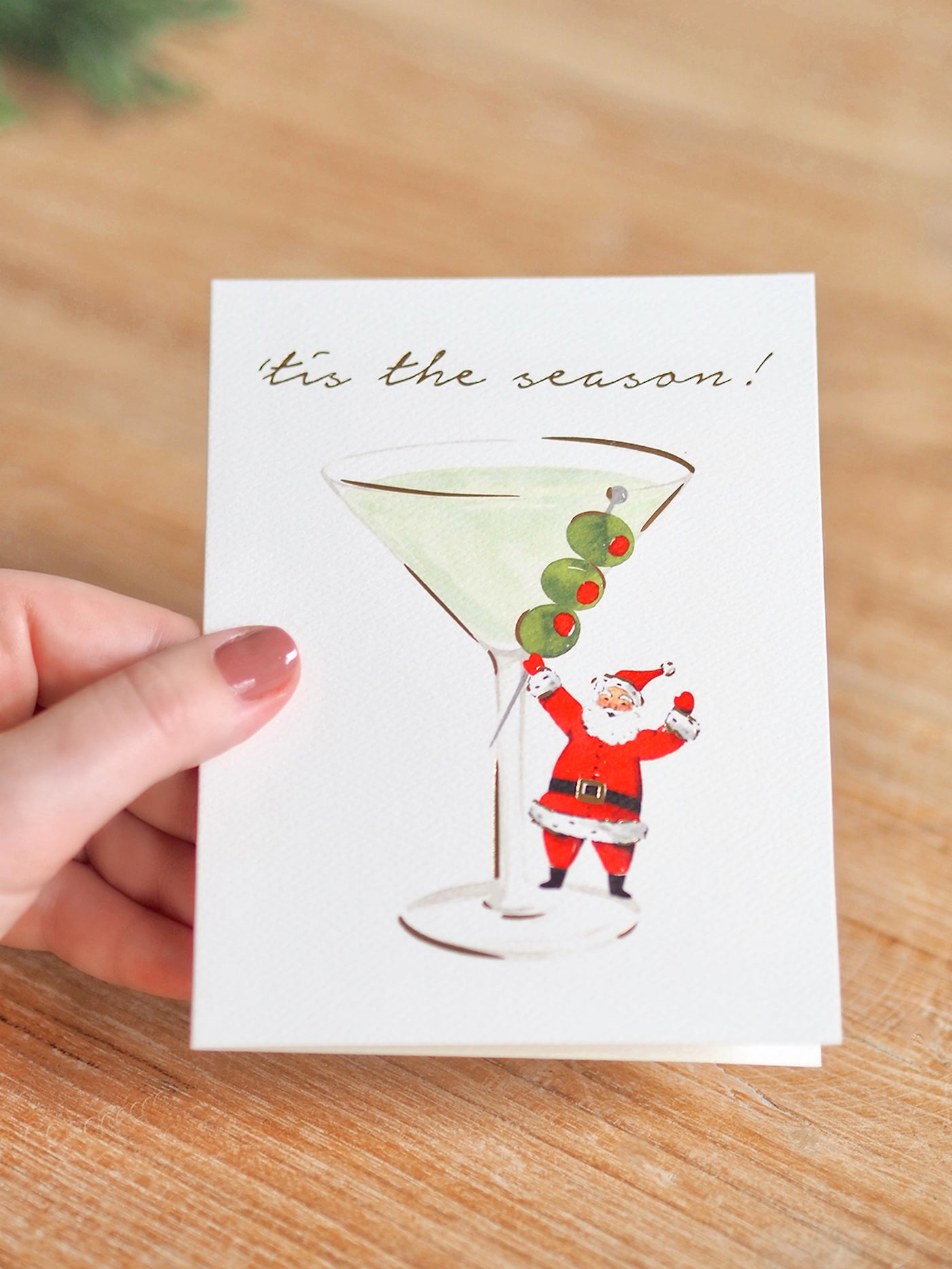 'Tis the Season Santa's Martini Card