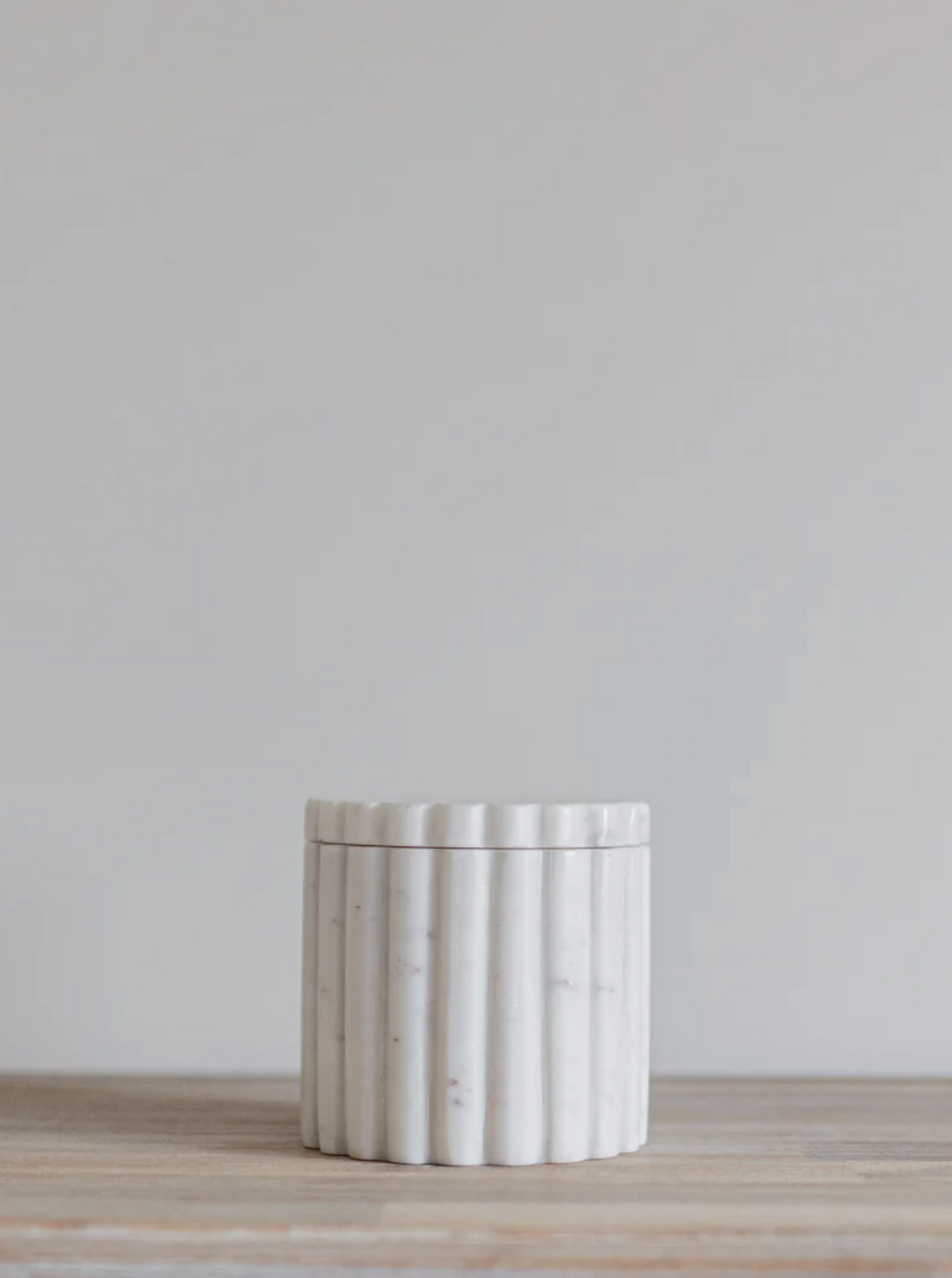 White Marble Fluted Jar