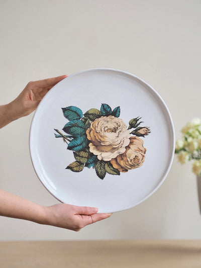 Sepia Rose Platter - The Cross Decor & Design