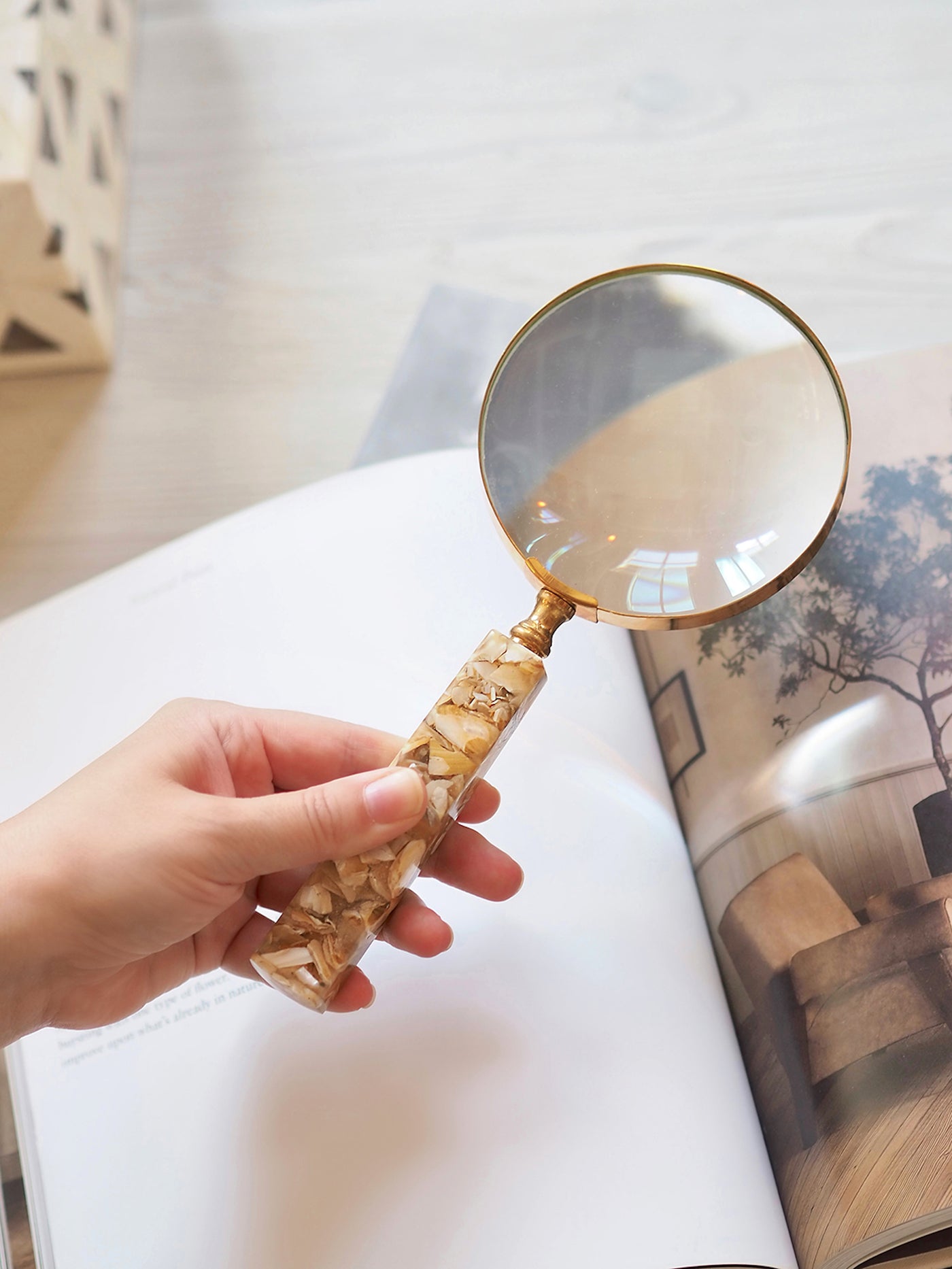 Mother of Pearl Magnifying Glass - The Cross Decor & Design