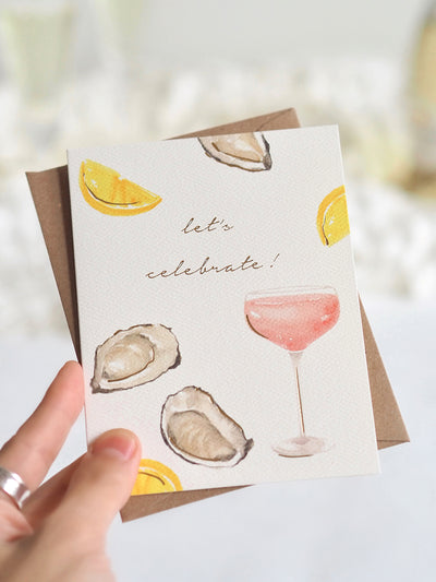 Oysters and Rose Celebration Greeting Card - The Cross Decor & Design
