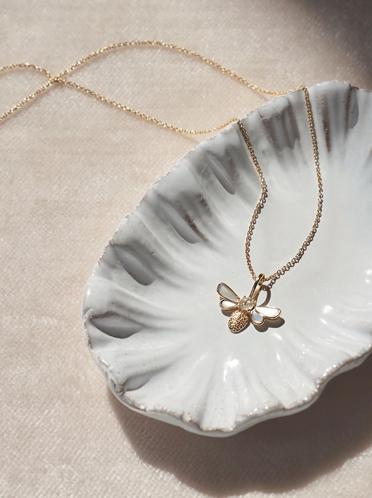 Honey Glow Bee Necklace | 10K - The Cross Decor & Design