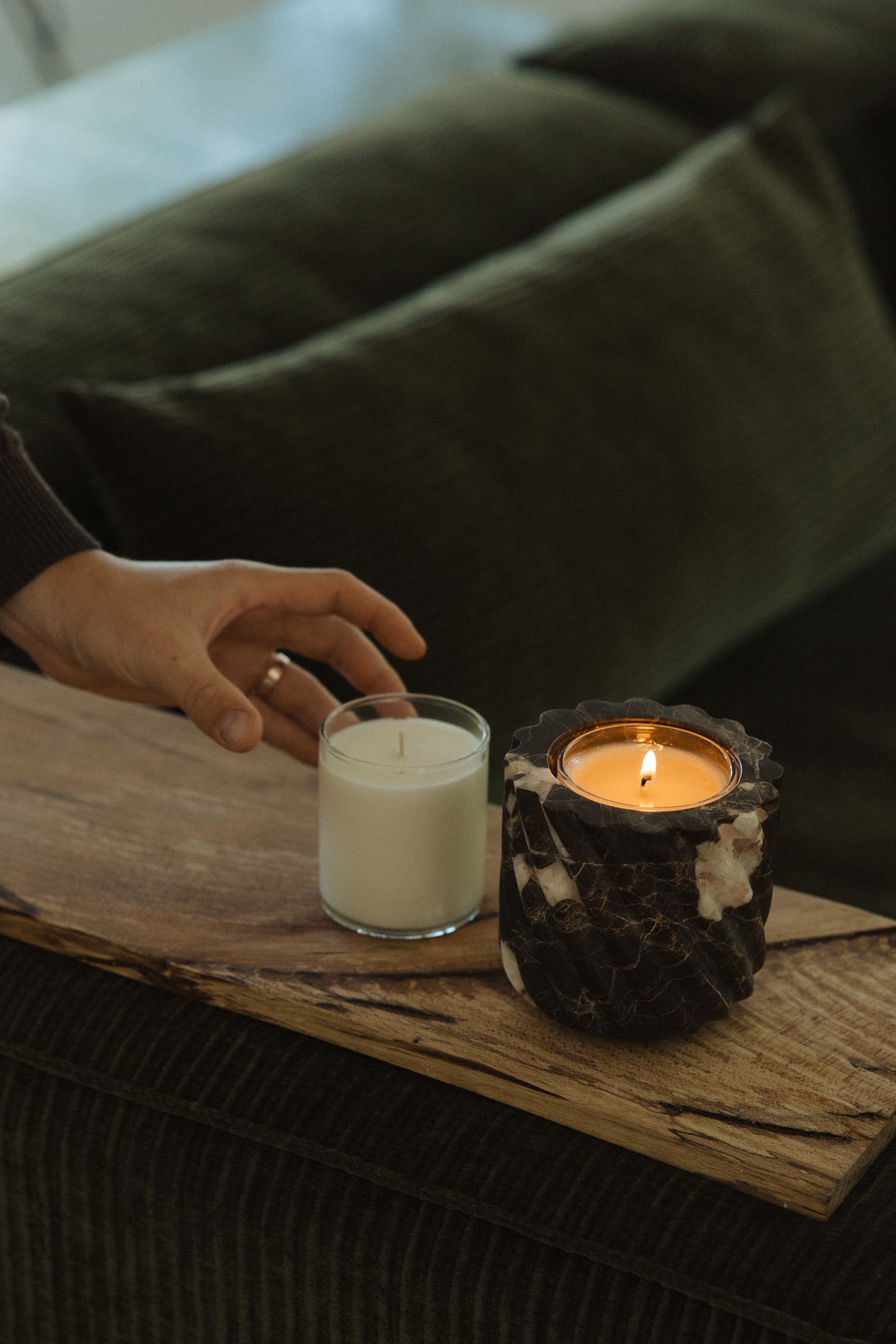 Brown Emporador Marble Roped Refillable Vessel