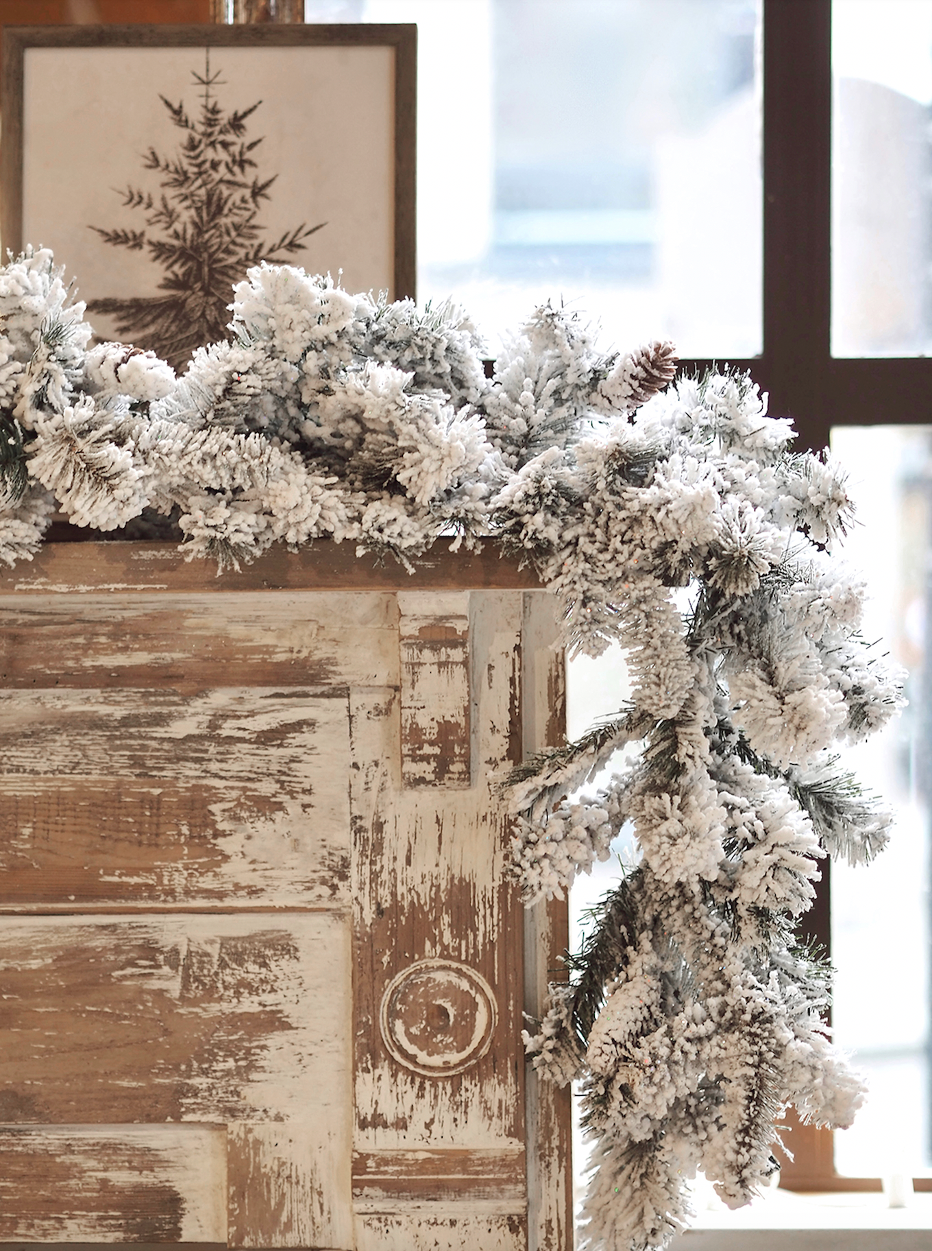 Spruce Flocked Garland - The Cross Decor & Design