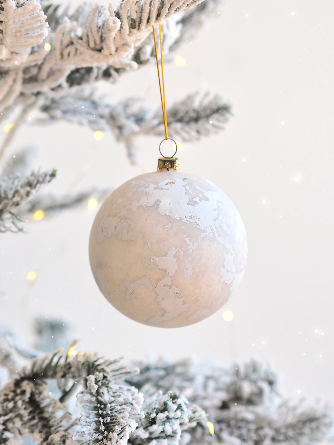 Aged Silver Bauble Ornament | Large