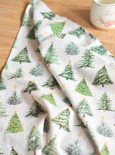 Festive Trees Tea Towel