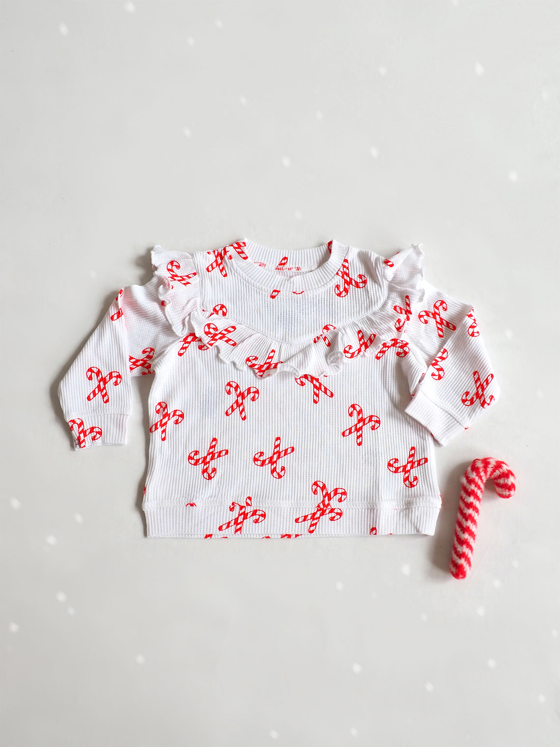 Candy Canes V-Ruffle Top