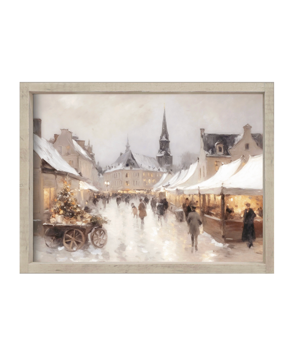 Vintage Christmas Market Framed Print