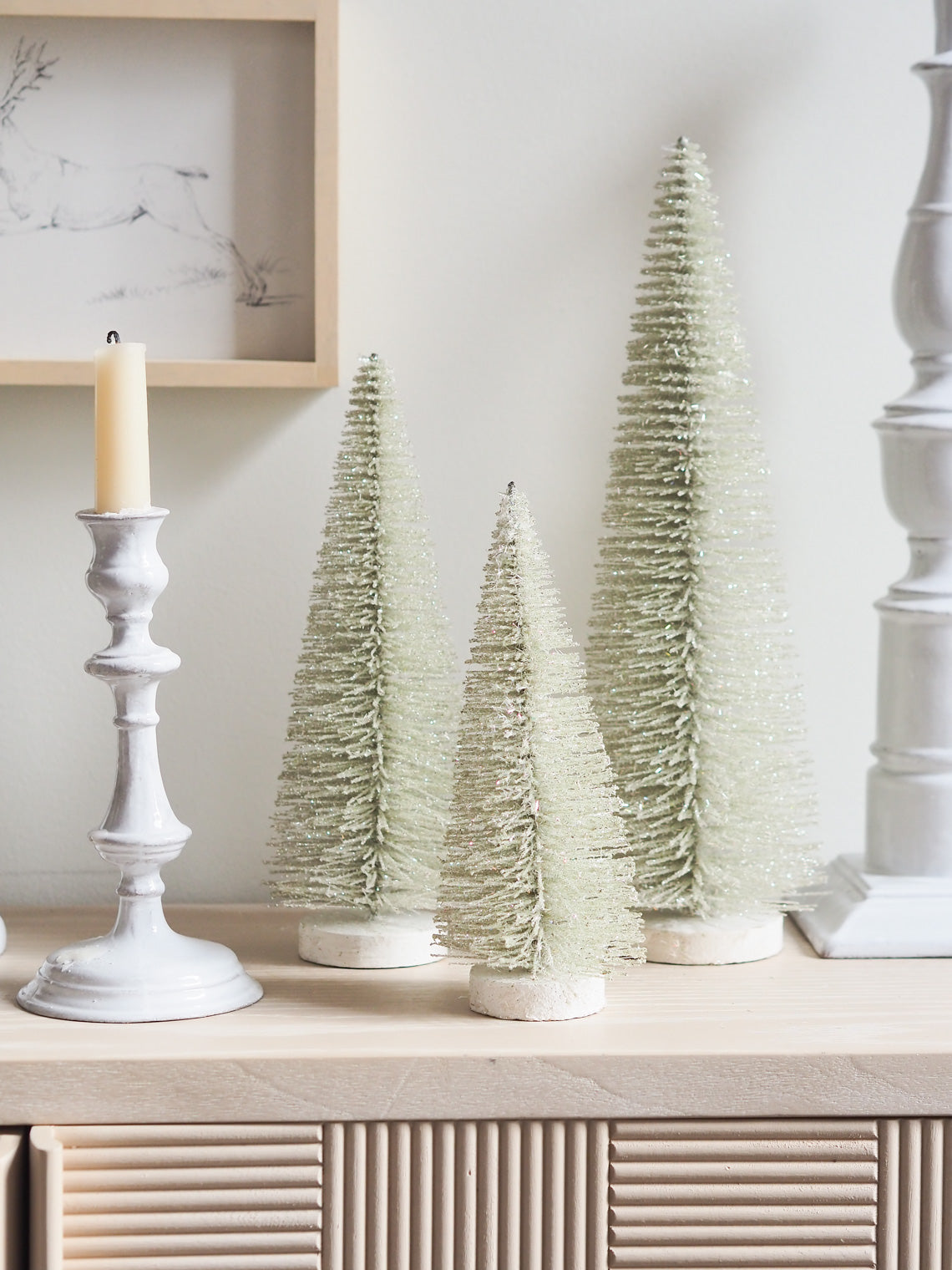 Frosted Silver Bottle Trees - The Cross Decor & Design