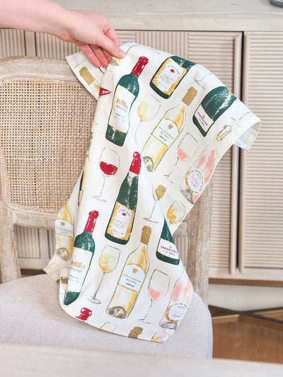 Wine & Dine Tea Towel - The Cross Decor & Design