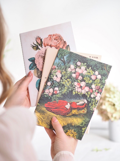 John Derian Paper Goods: Everything Roses Notebooks | Set of 3 - The Cross Decor & Design
