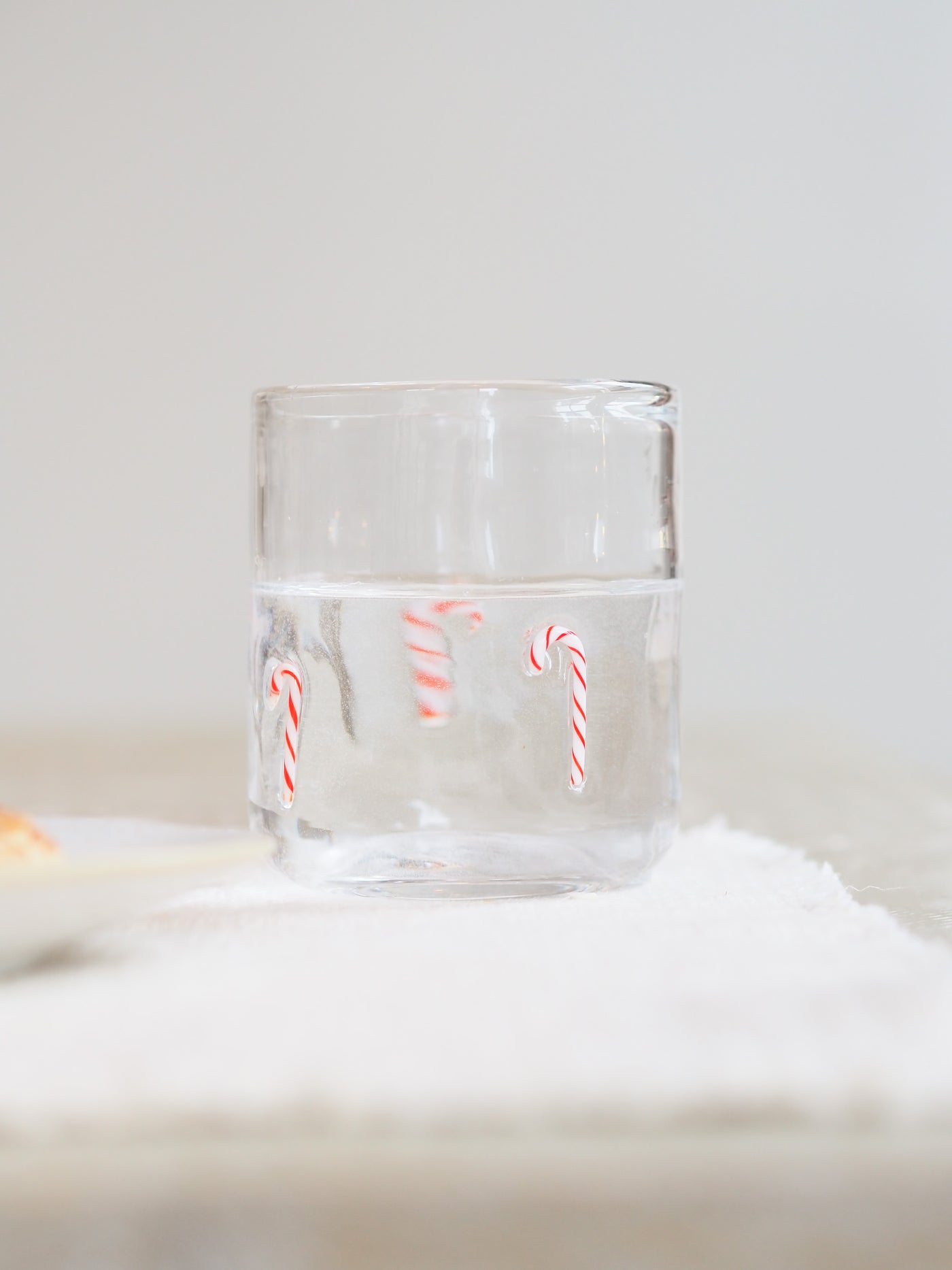 Holiday Candy Cane Drinking Glass